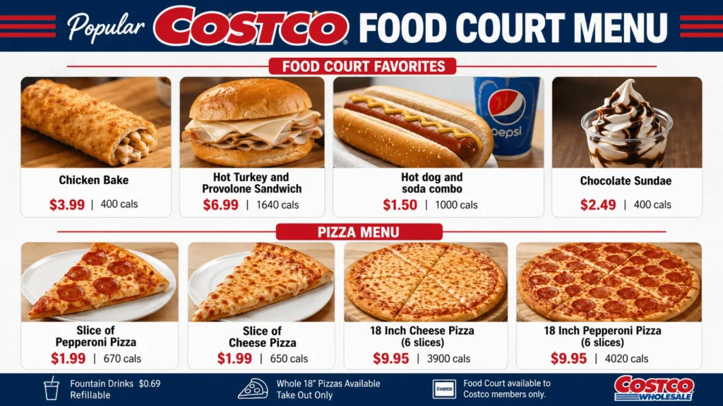 Costco Food Court Pizza Menu