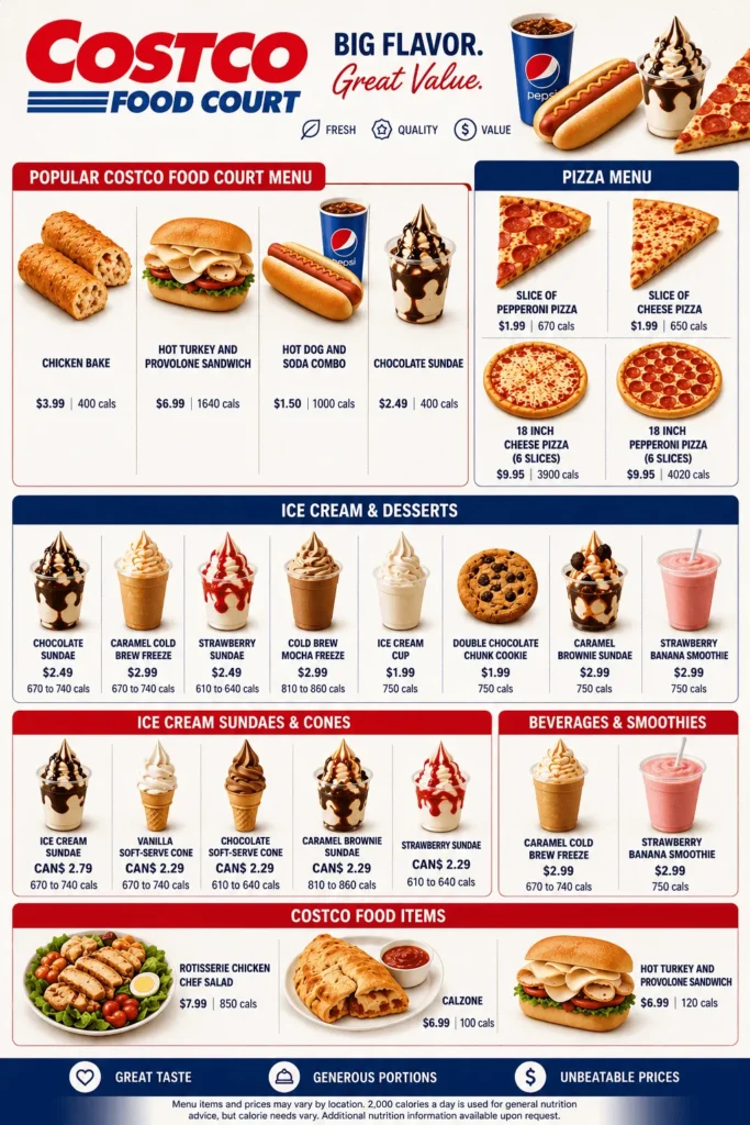 Costco Food Menu