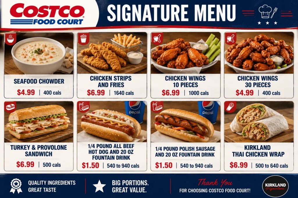 Costco signature menu